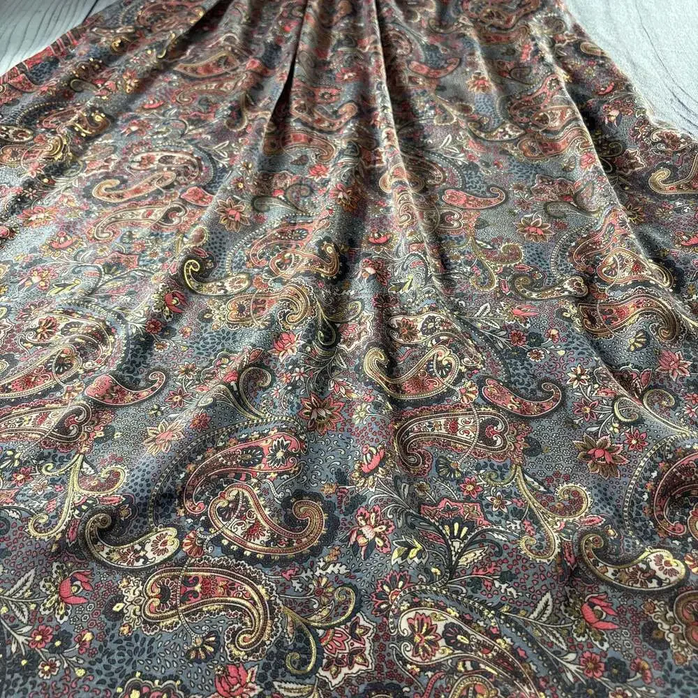 Silk Blend Dakota Designs Hippy Boho Paisley Gold toned Details Size M - Picture 8 of 11